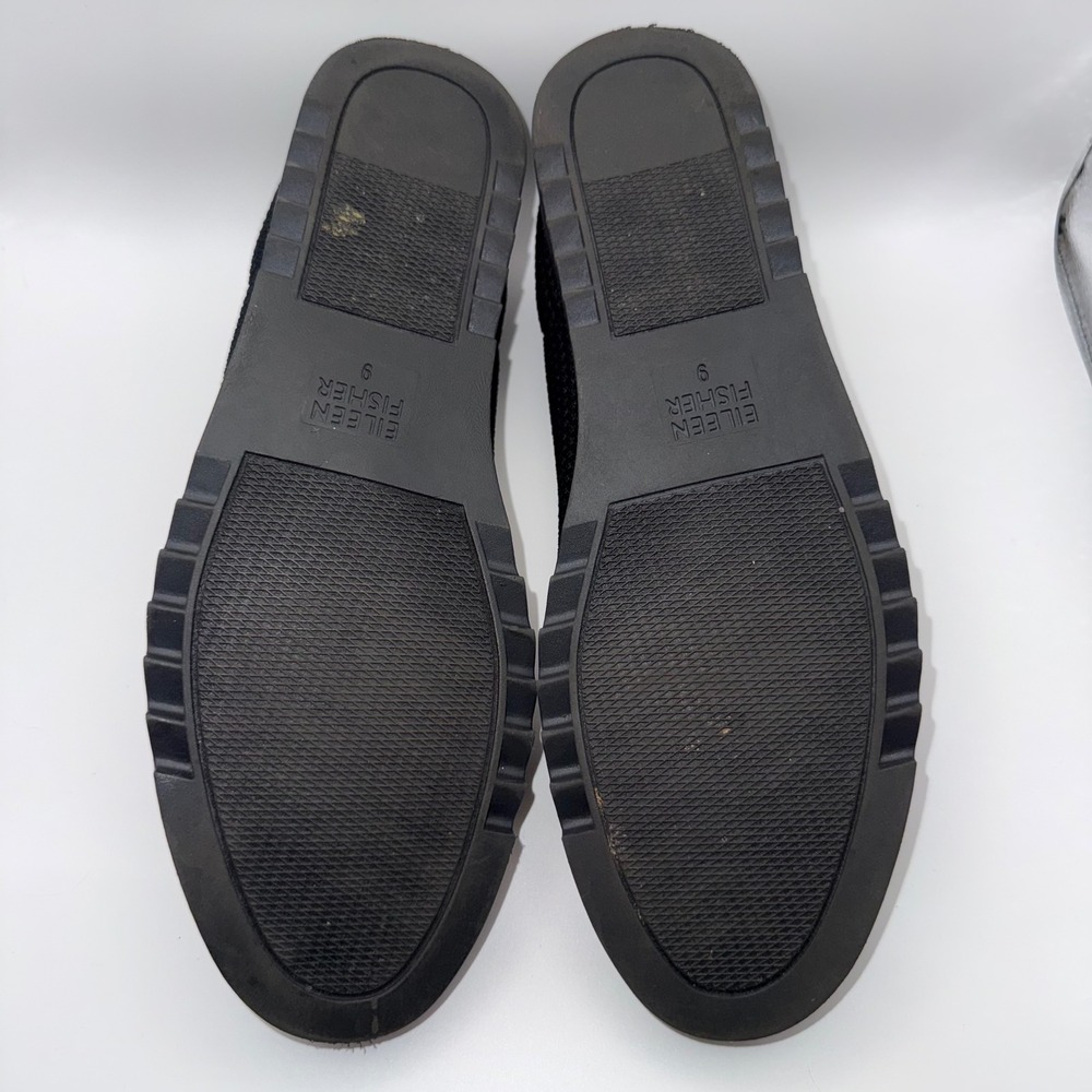 Eileen Fisher Black Knit Ballet Flats Womens 9 Slip On Quiet Luxury Office Work - Picture 6 of 11